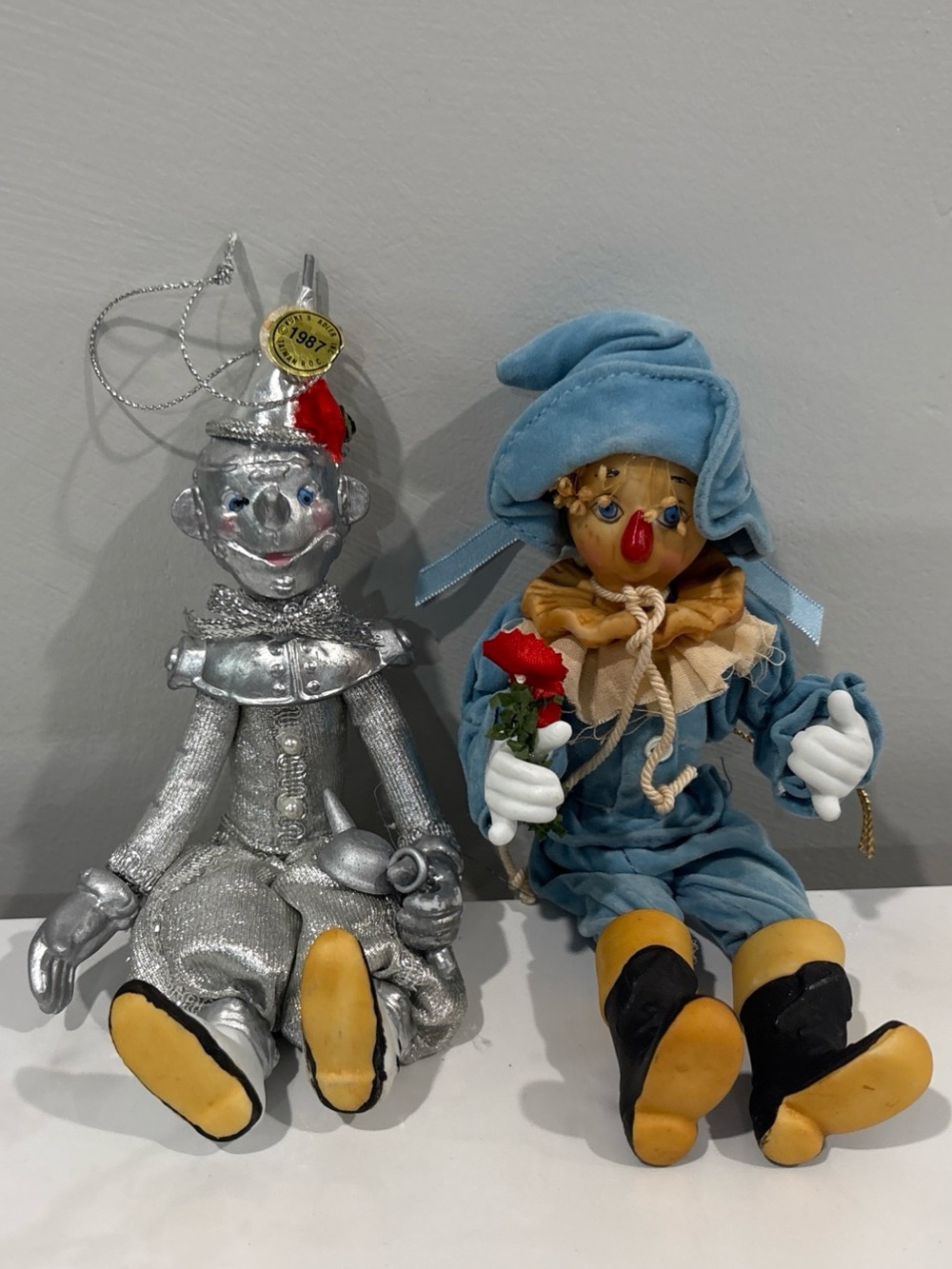 Wizard of Oz Ornaments Scarecrow Tin Man-Kurt Adler 1987 Vintage Collectibles